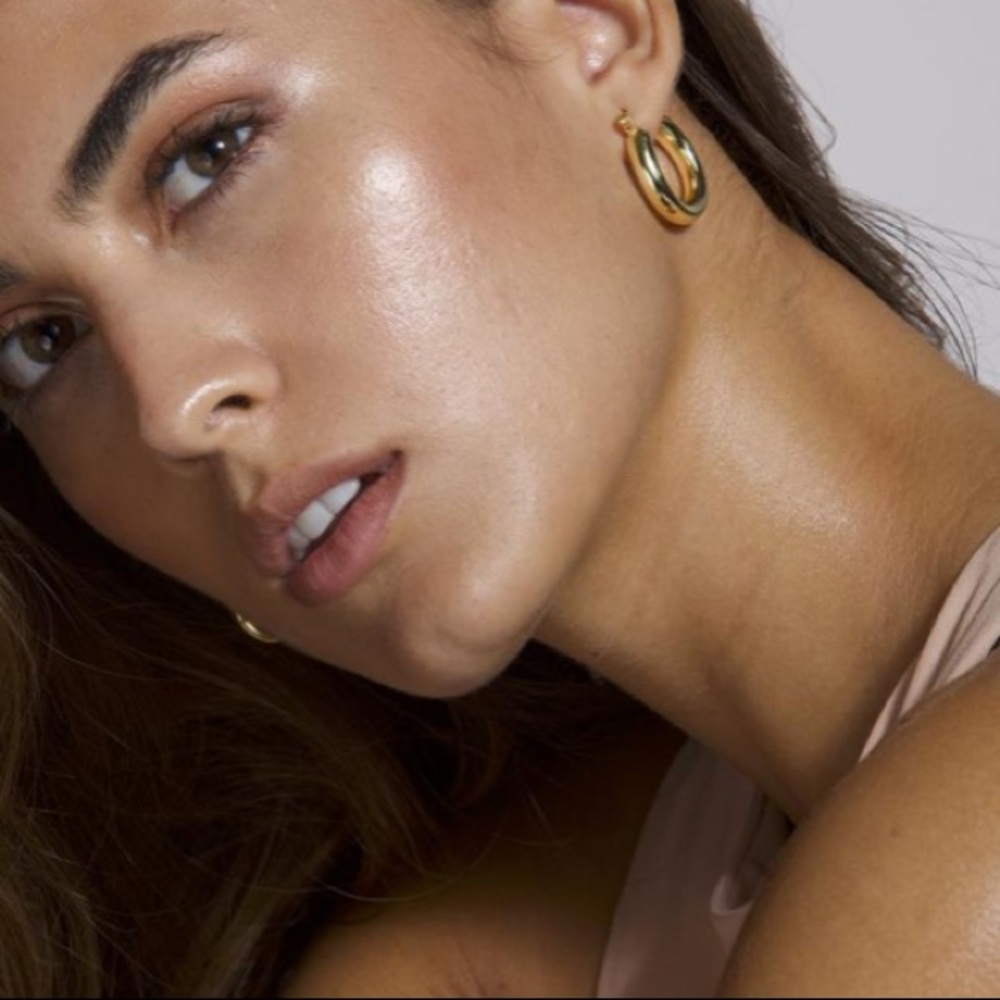 Thick 14k Gold Vermeil Hoop Earrings